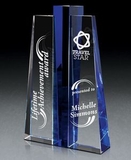 Custom Cobalt Pillar Crystal Award, 5