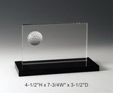 Custom Golf Panel Crystal Award Trophy., 4.5