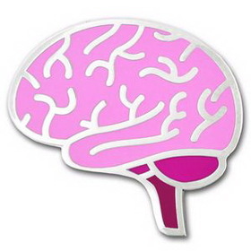 Blank Human Brain Lapel Pin, 1" H x 1" W