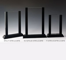Custom Vertical Panel Optical Crystal Award Trophy., 7.5" L x 5.75" W x 2.375" H