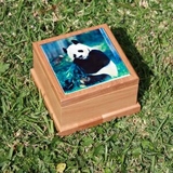 Custom Full Color Sublimation Red Alder Wooden Pet Urn Box With Tile Top, Size La, 5.75
