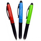 Custom Metal Matte Colored Three-In-One Stylus, Flashlight and Ballpoint Pen