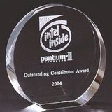 Custom Optical Cut Crystal Circle Award (4