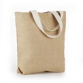 Custom Jute / Burlap Tote Bag With Gusset (15"X16"X3")