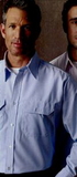 Custom Light Gray Men's Long Sleeve Dress Uniform Shirt
