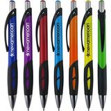 Custom Boston B Ballpoint Pen with Colored Rubber Grip