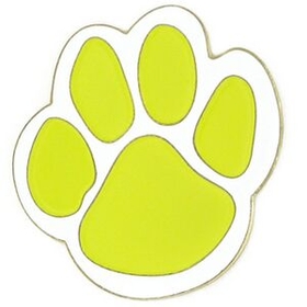 Blank Yellow Paw Pin, 1" W