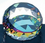 Custom 114-C666A  - Corporate Minutes Round Paperweight-Optic Crystal-Dichroic Coating for Prism (color) effect