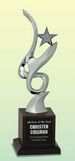 Custom Silver Metal Art Star on Crystal Pedestal Award (11 1/2