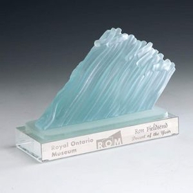 Custom Iceberg Art Glass Award, 7" W x 7 1/2" H