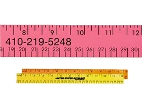 Custom Fluorescent 12" Wood Ruler w/ English & Metric Scale