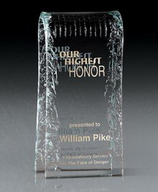 Custom Large Arched Reflections Crystal Award