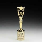 Custom Star Achievement Gold Plated Award & Base (11 3/4