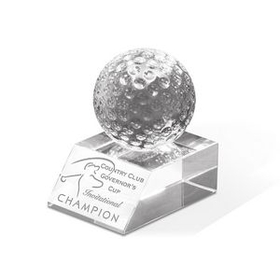 Custom Match Play Crystal Golf Award (3 1/4"X3 1/2"X2 3/8")
