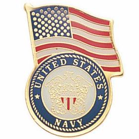 Blank Military Award Pins (U.S. Navy & American Flag), 1 1/8" W