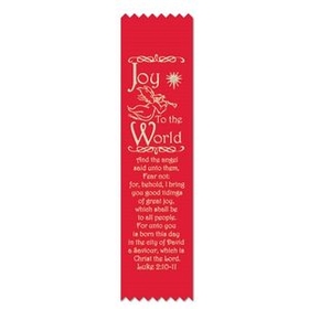 Custom 2"X8" Stock Prayer Ribbon Bookmarks (Joy To The World)