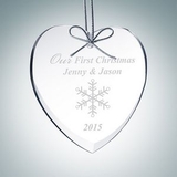 Custom Beveled Heart Ornament, 3 1/2