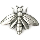 Blank Insect Pin - Antique Silver Bee, 1 1/8
