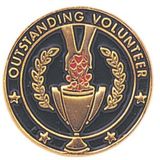 Blank Recognition Award Lapel Pins (Outstanding Volunteer), 3/4