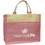 Custom Simulated Jute Material Shopping Tote Bag, 14" H x 17" W x 5.5" D, Price/piece