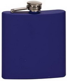 Custom 6 oz. Matte Blue Stainless Steel Flask, 3 3/8