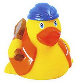 Custom Rubber Aqua Duck, 3 1/2" L x 3 1/2" W x 3 1/4" H