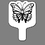 Custom Hand Held Fan W/ Butterfly (Wings Open), 7 1/2" W x 11" H, Price/piece