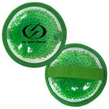 Custom Cloth Round Green Hot/ Cold Pack with Gel Beads, 4 3/4