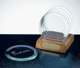 Custom 114-GH003  - Perfect Host Beveled Circle Coaster Set (of 4)-Jade Glass
