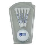 Custom Golf Tee Pack - 1 Plain Golf Ball w/Your Logo & Five 2 3/4