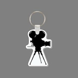 Key Ring & Punch Tag - Tall Movie Camera Silhouette