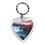 Custom Heart Clear Acrylic Keyring, 1.75" L x 1.75" W, Price/piece