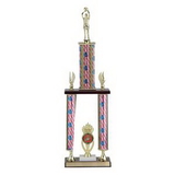 Custom Triple Column Stars & Stripes Trophy w/Figure & Eagle Trim (25