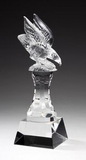 Custom Soaring High Optic Crystal Eagle Tower Award - 10 1/2