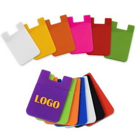 Custom Silicone Cell Phone Wallet/Card Sleeve, 3 7/16" L x 2 1/4" W