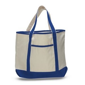 Blank Large Deluxe Tote w/ Zipper Closure, 22" W x 16" H x 5" D