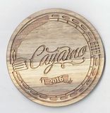 Made In USA - Custom 3.5 round wood coaster, 3.5