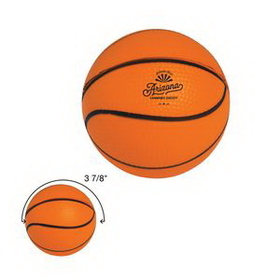 Custom Basketball Shape Stress Reliever, 2 1/4" Diameter