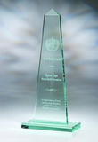 Custom Jade Obelisk Award With Base, 10 1/2