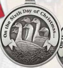 Custom Twelve Days Of Christmas Mini Ornament (Day 6 - Six Geese-A-Laying), 1.875" Diameter