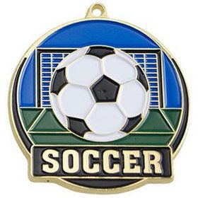 Custom 2" High Tech Medallion Soccer In Gold