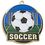 Custom 2" High Tech Medallion Soccer In Gold, Price/piece