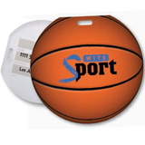 Custom Stock Basketball Design Luggage Tag Full Color front imprint, Write-on ID panels on back, 4.813