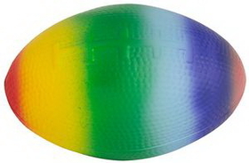Custom Rainbow Football Squeezies Stress Reliever, 3.25" L x 2" W