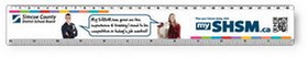 Custom .040 Clear Plastic Rulers, InkJet Full Color + white, Round corners, 1.75" W x 12.25" L x 0.04" Thick