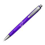 Custom Translucent Retractable Pen w/ Matte Chrome Trim