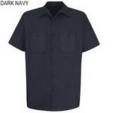 Custom Dark Navy Blue Short Sleeve Uniform Shirt