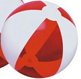 Custom 12" Inflatable Translucent Red and White Beach Ball