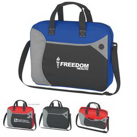Custom Wave Non-Woven Briefcase/Messenger Bag, 15" W x 12 1/2" H x 3 1/2" D