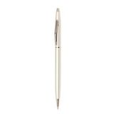 Custom Polished Metal Ballpoint Pen w/ Satin Silver Barrel